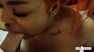 Monster Black Cock Ebony Deepthroat Blowjob Slow Motion