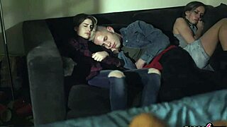 late night party turns wild with teen brunettes licking pussies hardcore!