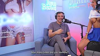 cristina vega rides sybian machine smashing wet clit on podcast