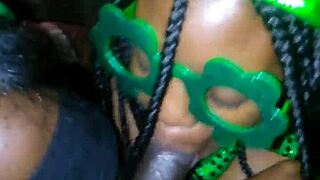 fat bbw shares sloppy double deepthroat on monster black cock st patricks
