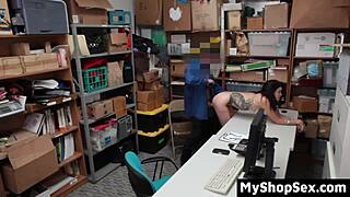 Shoplifter Teen's Tight Pussy Investigation Turns Into Cowgirl Ride With Lp Officer