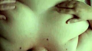 curvy milf teases her wet pussy in tub then rides stepson's cock till cum coats her huge boobs