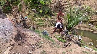 whoa this fat bitch screams as huge cock worships her outdoor ass 🍑💦