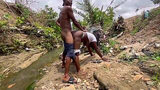 whoa this fat bitch screams as huge cock worships her outdoor ass 🍑💦