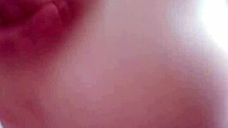 curvy milf teases her wet pussy in tub then rides stepson's cock till cum coats her huge boobs