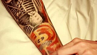 tattooed hunk gets rough bj after intense masturbation tease