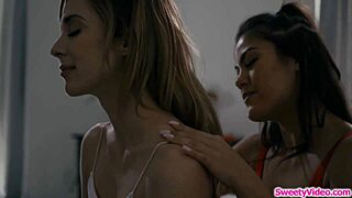 brunette asian babe ass pounded hard by her horny girlfriend