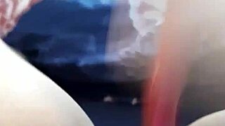 Teen rams huge dildo deep in shaved pussy solo