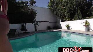 young brunette's intriguing night with two black guys