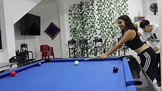 pool lesson with latina stepsis gets steamy