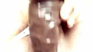 mystery dildo spreads my ass wide open for teasing fun