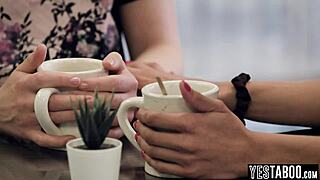 hey check out this big boobs petite milf seducing her ebony bestie into fucking