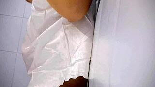 chubby housewife plays with her big tits until pussy drips