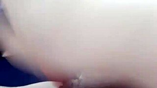 Teen rams huge dildo deep in shaved pussy solo