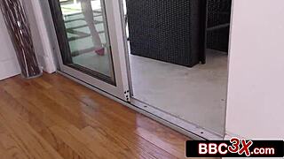 young brunette's intriguing night with two black guys