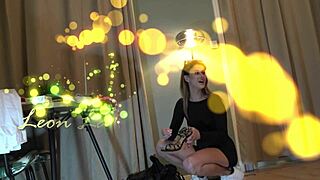 wanna see this cute college babe strip her dress flash panties and ass?