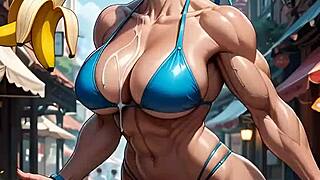 Chun-li flashes her gym body... ugh i lick her armpits and huge tits so bad