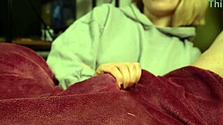 Watching TV Sparks Girlfriend's Premature Ruined Handjob Cumshot