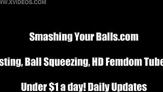 Mistress Ball Kicks Slave Into Aching Submission