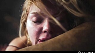 Brunette vampire mesmerizes cute blonde ashby into lesbian slave scissoring