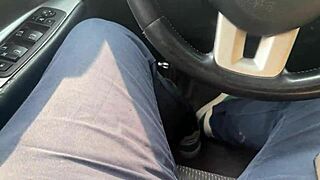 omg her fat ass shakes in car blowjob i drop windows so everyone sees her swallow my cum publicly