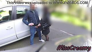 dick flash turns into street blowjob cum in mouth with bystanders watching close