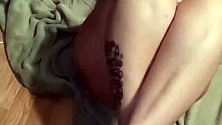 sexy sassy latina wife curls up with her pounding sex machine hitting deep for wild orgasms