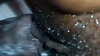 Tall Skinny Oiled Black Girl Takes Monster Cock Deep in Ass