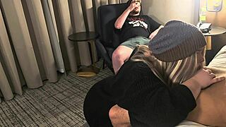 my first huge cock cuckold thrill blowing boyfriend's fat friend