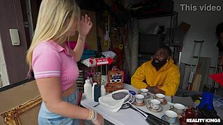 My heart races for this athletic blonde bodybuilder's deepthroat face fuck and cumshot outdoors