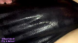 slippery navy swimsuit crossdresser lotion fun 🏊‍♂️💦