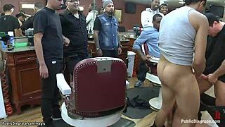 blonde spinner feels the intense thrill of public dp ecstasy