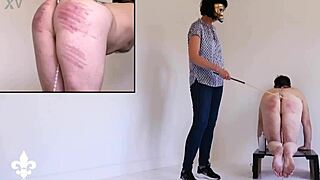 slave bound and caned before brutal fisting punishment