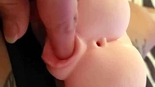 Petite Emy Angel gropes her sexy pussy and ass with dildo toy