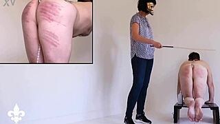 slave bound and caned before brutal fisting punishment