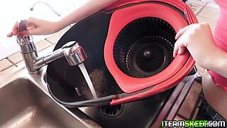 hey, check out this redhead teen riding her stepbro's cock like a pro!