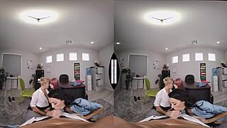 Naughty America Interns Bend Over for Boss Cocks in Stocking-Filled Office