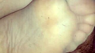 her sensual homemade footjob in tan stockings drives me wild with desire