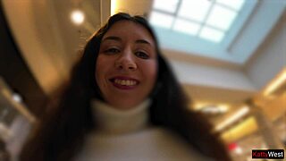 Skinny Teen PEES Jeans in Crowded Mall Shop!