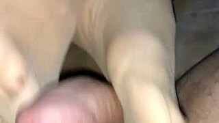 her sensual homemade footjob in tan stockings drives me wild with desire