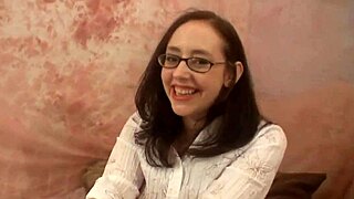 Shy Audrey Alder Drops to Knees for Massive Cumshot Facial After Sloppy Blowjob!