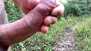 Clitlicker662 flashes pussy outdoors then orgasms sloppy in forest!