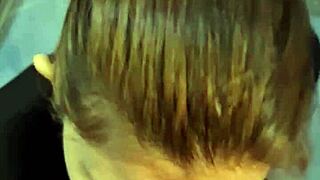 my heart races feeling her tight young pussy grip my huge cock in the bathroom mirror