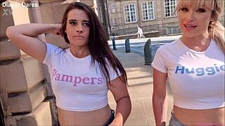 Zara Lei and Molly Brown wear nappies outdoors in public September 2022