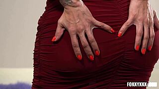 Hot tranny TS Foxxy FINGERS her ASS for intense solo CREAMPIE buildup