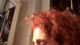 Milf in stockings SUCKS HORNY husband's COCK like a pro!