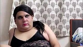 shemale monica m teases nipples masturbating small cock desperately