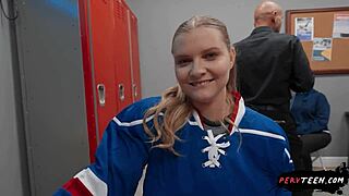 Big ass teen sneaks public pov blowjob in locker room