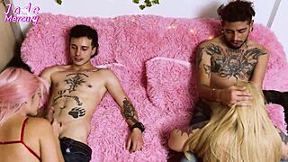 whoa my first wild foursome with big cocks pounding tight latinas 🔥🍑💦