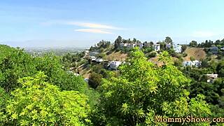 busty stepmom locked in steamy 69 with stockings teen